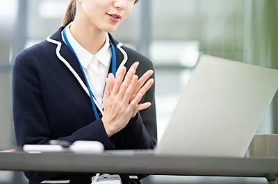 Young Woman Attending Video Conference